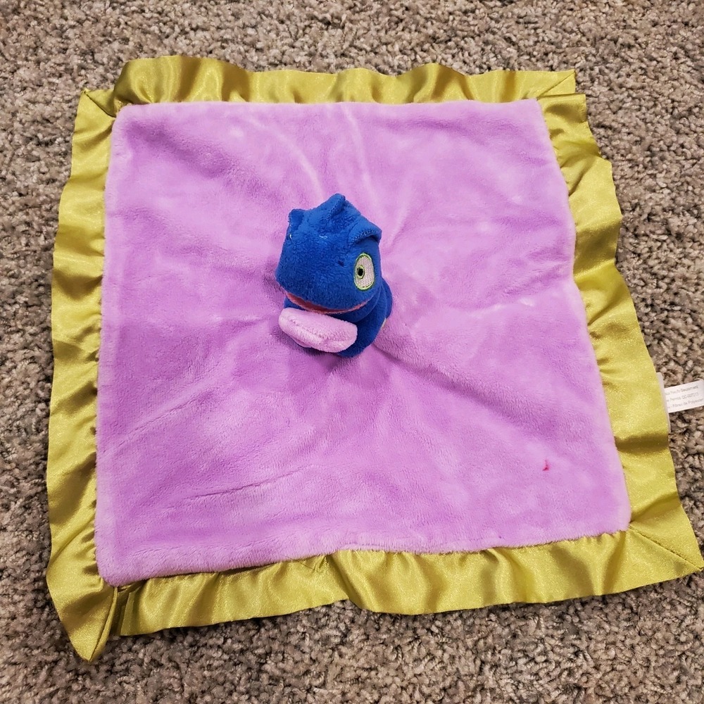 CLOUD B‎ SECURITY BLANKET CHAMELEON LIZARD Lovey Satin BLUE PURPLE GREEN